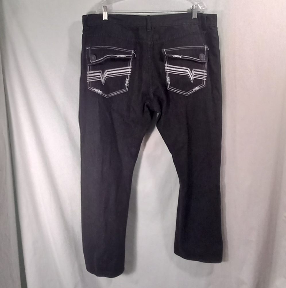 Hova Jeans Black Embellished Straight Leg Jeans Size 42